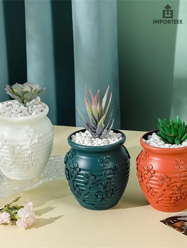 De 2pz Florero Jarron Flores Plantas Decorativo Mesa Hogar