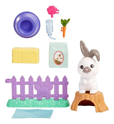 Barbie Juego De Mascotas Y Accesorios - Conejo Oreja Con Mov