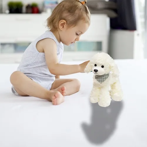 11 Inches Scarf Poodle Cute Dog Doll Plush Toy Simulated Dog