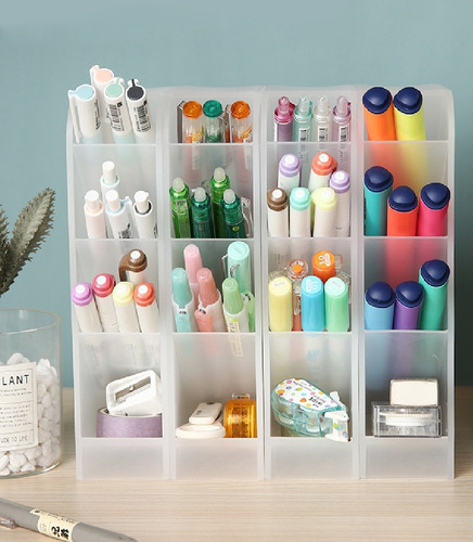 Imagem 3 de 10 de 4 Organizador Porta Caneta Escritório Rack De Armazenamento