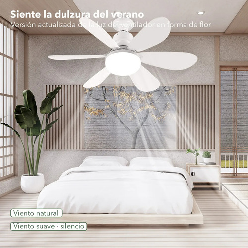 Lámpara Ventiladorres Foco De Techo Y Control Remoto Blanco 0 Mm Blanco Blanco Plástico 0
