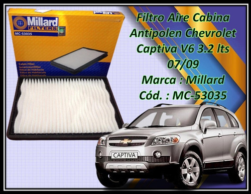 Filtro Aire Cabina Antipolen Chevrolet Captiva V6 3.2 07/09