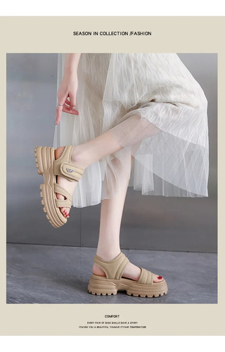 Sandalias De Playa Con Plataforma Para Mujer, Zapatillas Cas