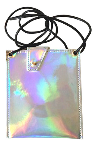 Bolso De Mano Holográfico De Piel Para Noche, Talla S, Bando