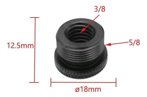 Imagem 2 de 3 de Parafuso Adaptador 5/8 Microfone, Com Furo 3/8 Tripe Monope