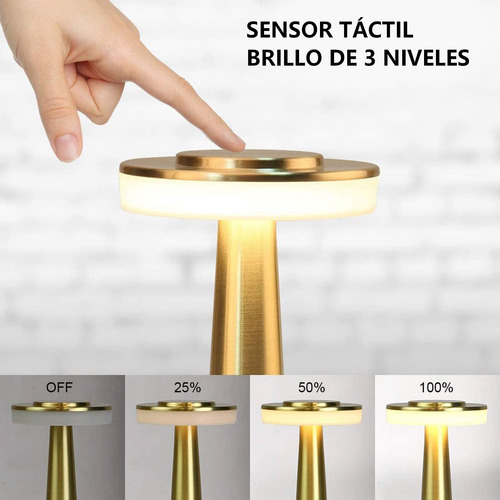 Lámpara De Mesa Led Recargable - Inalámbrica Y Usb