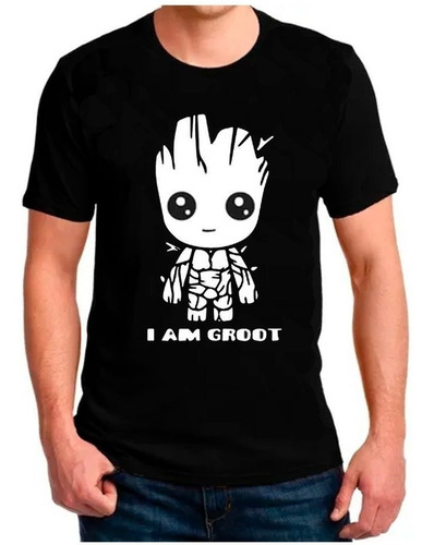 Imagen 1 de 2 de Polera Estampada I Am Groot Hombre Y Mujer