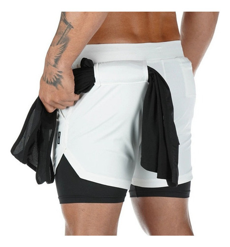 Pantalones Cortos Hombre Deporte Al Aire Libre Doble Capa