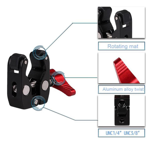 Cabeza De Bola Super Abrazadera Brazo Adaptador Para Cámara
