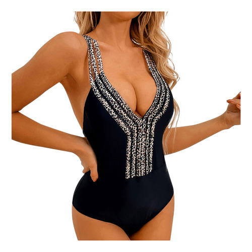 Traje De Baño Para Mujer De Color Liso Conservative Beach Le