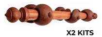 Comprar Kit Barrales X2 Para Cortina Madera 22mm-1.60mts + Argollas