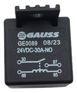 Relay 4p 24v 30amp Cuadrado Negro Gauss