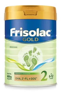 Leche de fórmula en polvo Frisolac Gold 2 en lata de 1 de 800g - 6 a 12 meses