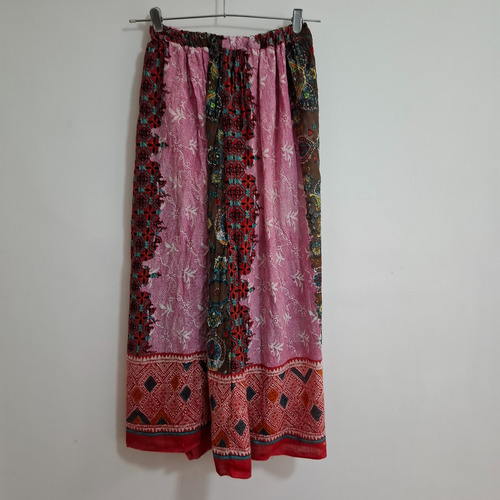 Pollera Larga Country Hippie Patchwork Talle M L (Usado)