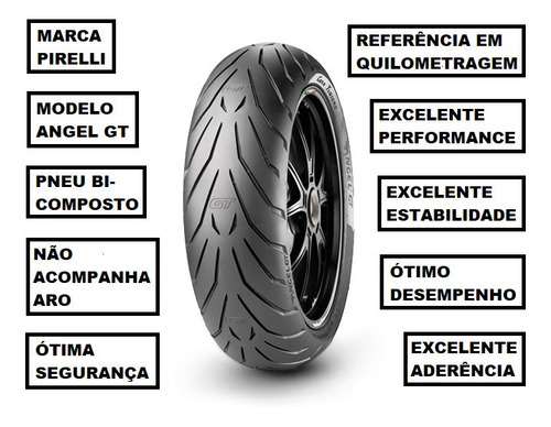 Pneu Pirelli Traseiro 180/55-17 Angel Gt Tracer 900 Gt Abs