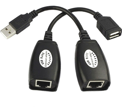 Imagen 2 de 2 de Alargador Usb Por Cable De Red Lan - Extiende Puerto Usb 2.0