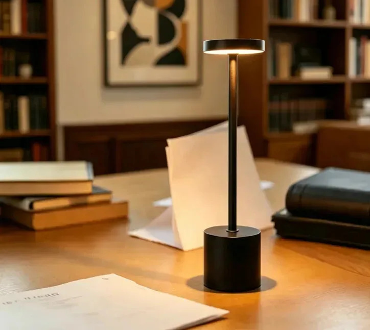 Luminária de Mesa Discove Recarregável Touch, Sem Fio e Com 3 Cores de Luz LED