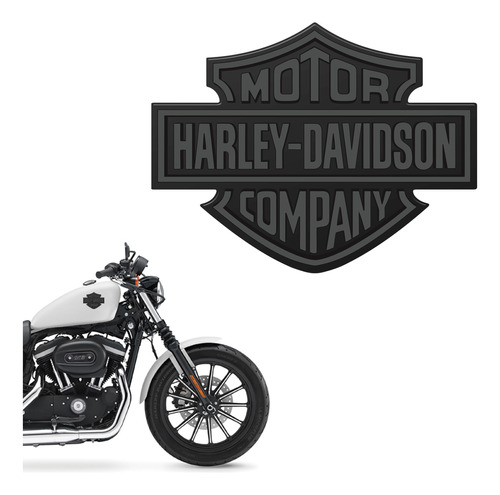 Adesivo Resinado Harley Davidson Resinado Preto - Genérico