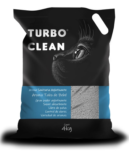 Arena Sanitaria Para Gatos Turbo Clean Aroma Talco Bebé 4kg