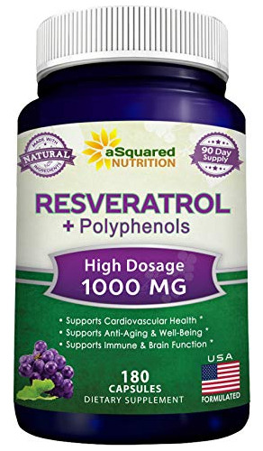 Resveratrol 1000mg 100% Natural Antioxidante Cardiaco 180cap