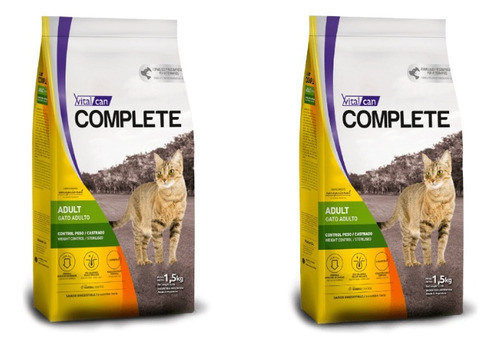 Alimento Vitalcan Complete Control Peso Gato Adulto 1.5kg X2