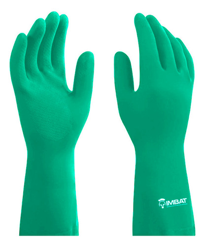 Luva Nitrílica Verde C/forro Limpeza E Produtos Químicos