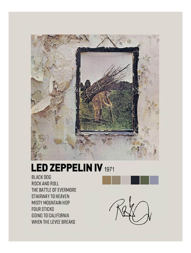 Poster Papel Fotografico Led Zeppelin Led Zeppelin Iv 45x30