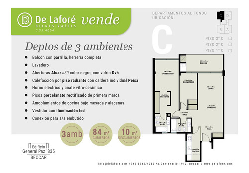 Venta - Departamento 3 Ambientes A Estrenar En Beccar - 3° A