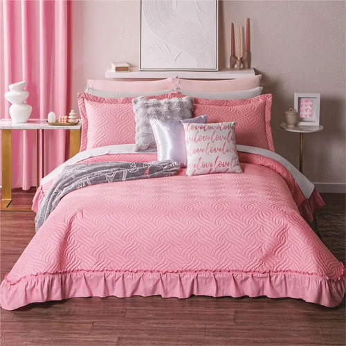 Colcha Neo Rosa Capitonada King Size Concord