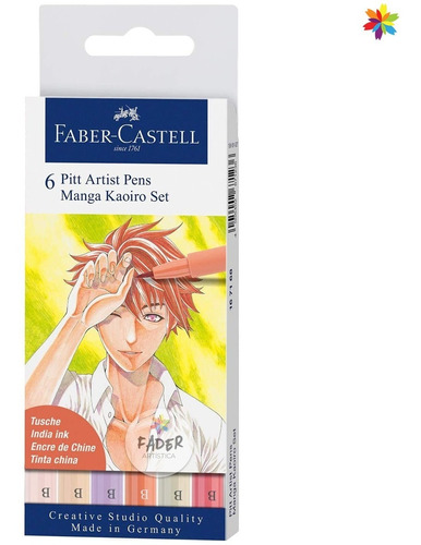 Marcadores Pitt Brush Faber Castell Manga Kaoiro X6 Barrio N