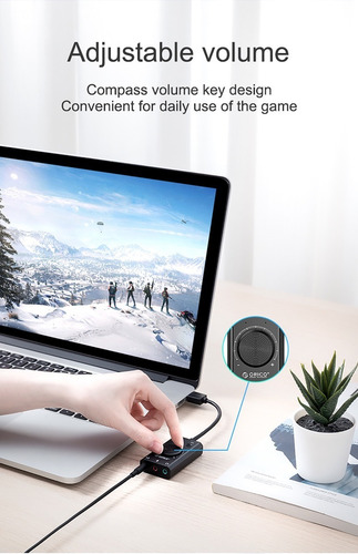 Imagen 10 de 10 de Placa De Sonido Usb Orico Externa Audio A Aux Mic Auricular