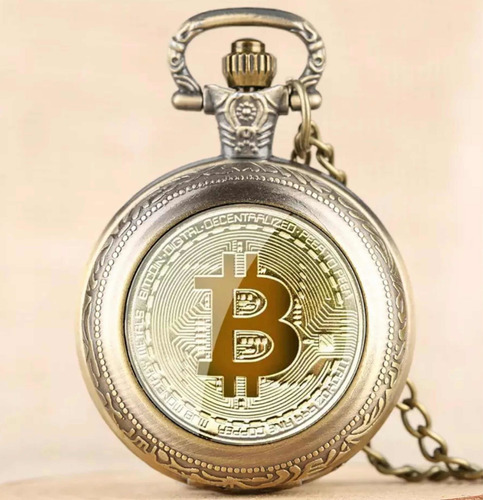 Reloj Bolsillo Bitcoin Moneda Encriptada