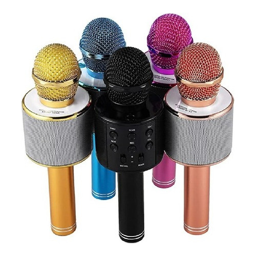 Micrófono Bluetooth Para Karaoke Colores Variados Modelo 858