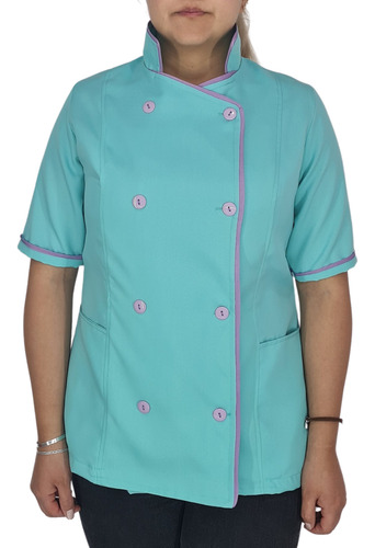 Filipina Chef Mujer Verde Menta Con Lila En Poliéster Mc Verde Menta/lila Grande
