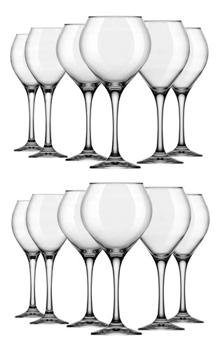 Set de 12 vasos Prestige, 500 ml, Bojo Grande Vinho Nadir, color transparente