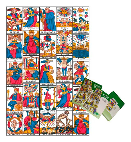 Libro Del Tarot De Marsella Joker + Cartas + Tapiz 70 X 100