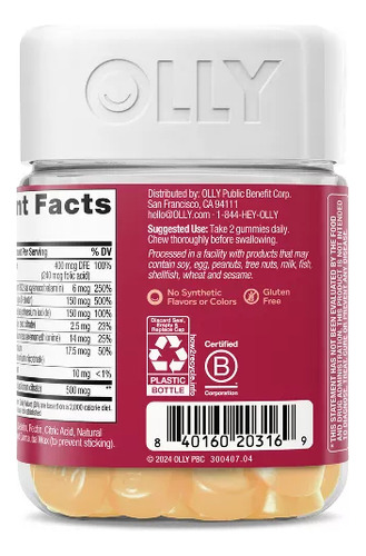 Olly Multivitaminas Para Mujer Con 50 Gomitas Sabor Crème Brûlée