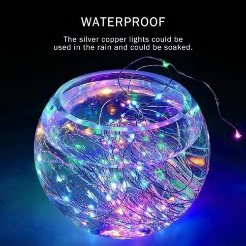 6pack 20m Tira De Luz De Navidad 200led Luces Solares Al Air