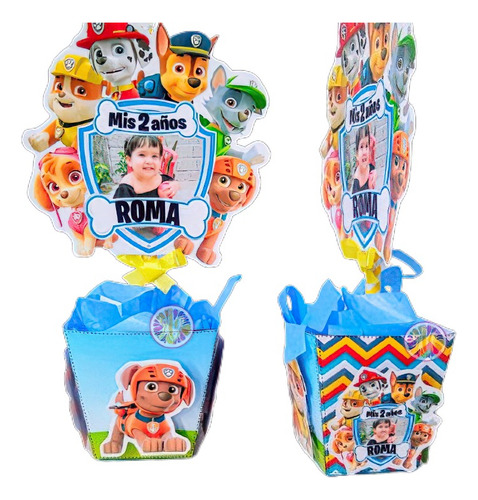 1u Centro De Mesa De Paw Patrol Logo Personalizado Con Foto