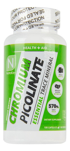 Pre Entrenamiento Nutrakey Picolinato De Cromo 100 Cápsulas