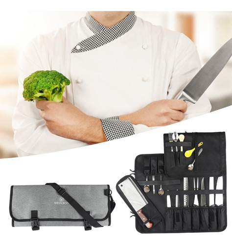2 Cuchillo De Chef Rollo Bolsa Porta Cubiertos Portátil