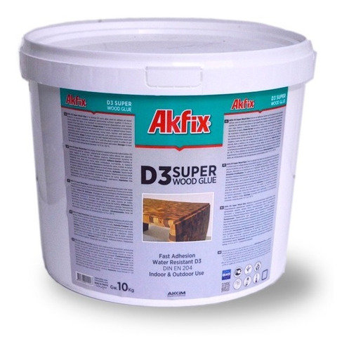 Cola Vinílica Para Exterior D3 Akfix De 10kg (ak.d3.10)