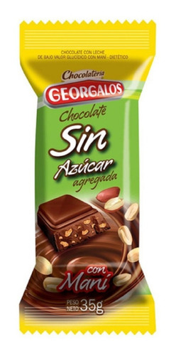 Georgalos Choclate Con Mani Sin Azucar 15u X 35g