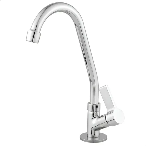Torneira De Cozinha De Bancada Bica Móvel Pia Metal Prateado