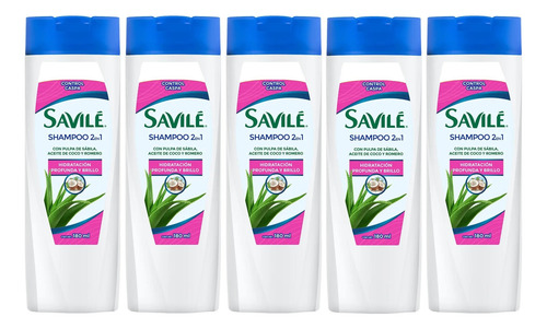 5 Shampoo Savilé Control Caspa Hidratación Profunda 180ml