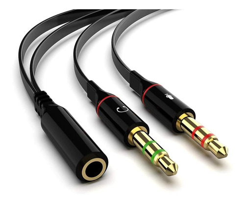 Imagen 2 de 9 de Cable Divisor De Audio Para Auriculares Con Micrófono 3.5mm