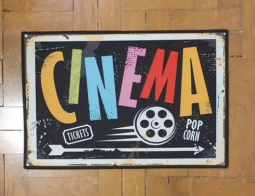 Capacho Vintage Estampa Tickets Cinema 