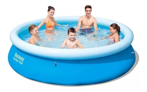 Pileta inflable redonda Bestway Fast Set 57266 de 3.05m x 76cm 3638L azul caja
