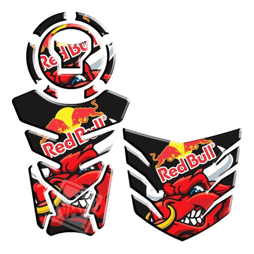 Kit Protetor Tanque Bocal Rabeta Fan Titan 160 Red Bull 11