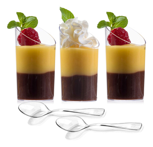 32 Mini Taza Postre Cuchara Degustacion Cilindro 2.5